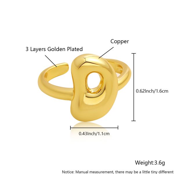 Personalized 26-Letter Gold-Plated Adjustable Open Ring - Image 9
