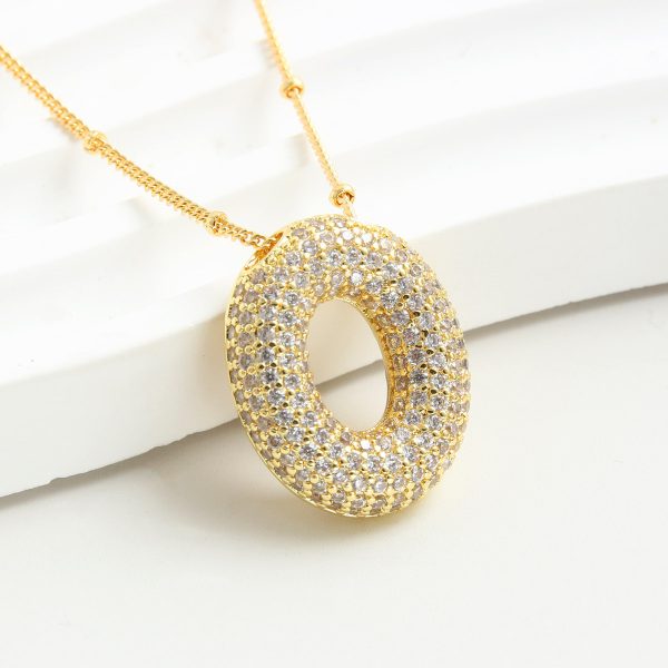 Balloon-Inspired 26-Letter Zircon Gold-Plated Necklace - Image 17