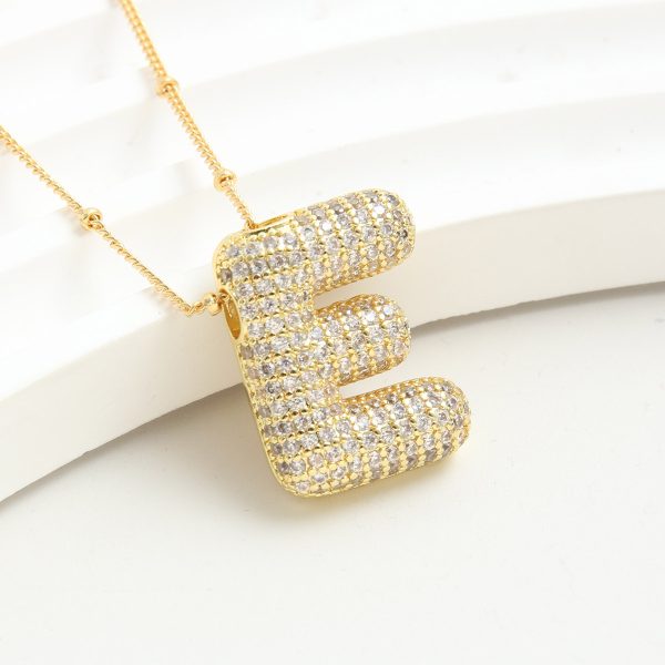 Balloon-Inspired 26-Letter Zircon Gold-Plated Necklace - Image 7