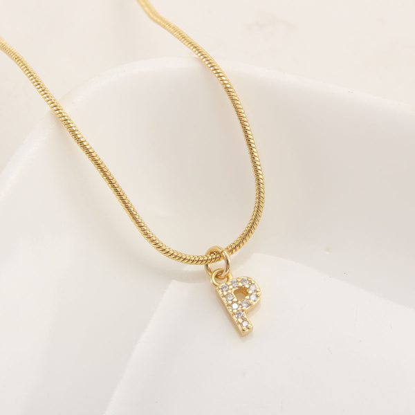 26-Letter Gold-Plated Zircon Pendant Necklace for Women - Image 21