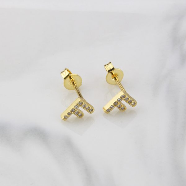 Sparkling Diamond English Letter Earrings for Women - Image 11