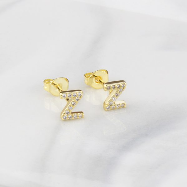 Sparkling Diamond English Letter Earrings for Women - Image 31