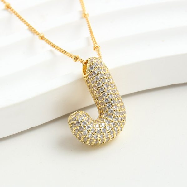 Balloon-Inspired 26-Letter Zircon Gold-Plated Necklace - Image 12