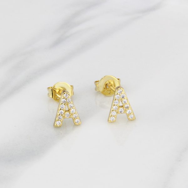 Sparkling Diamond English Letter Earrings for Women - Image 6