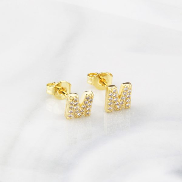Sparkling Diamond English Letter Earrings for Women - Image 18