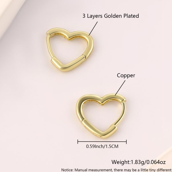 Sleek Copper Heart Smooth Earrings for a Classic Look - Image 8
