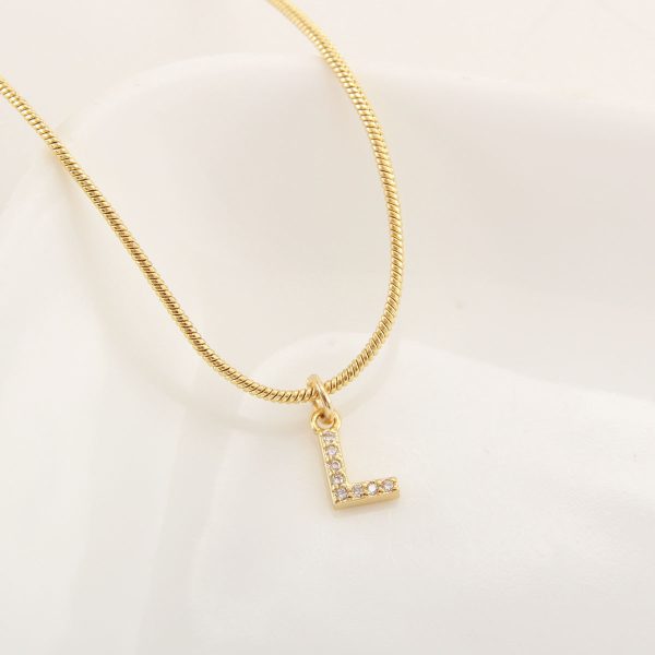 26-Letter Gold-Plated Zircon Pendant Necklace for Women - Image 17