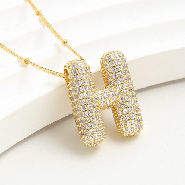 Balloon-Inspired 26-Letter Zircon Gold-Plated Necklace - Image 10