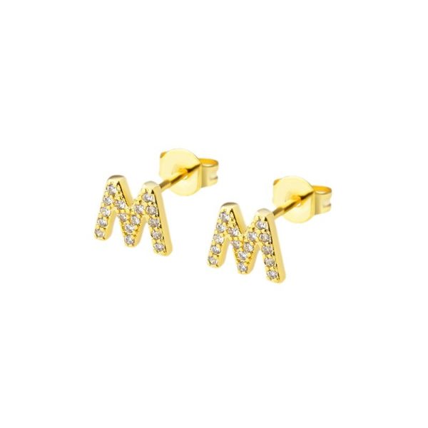 Sparkling Diamond English Letter Earrings for Women - Image 5
