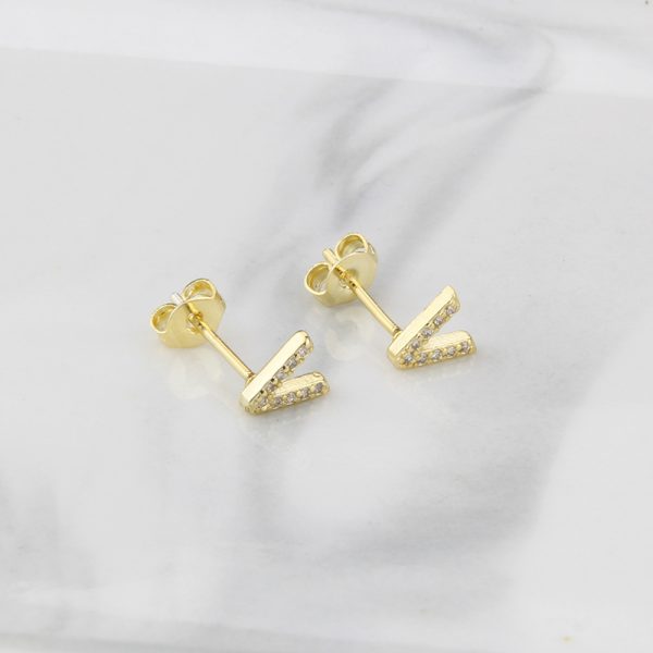 Sparkling Diamond English Letter Earrings for Women - Image 27