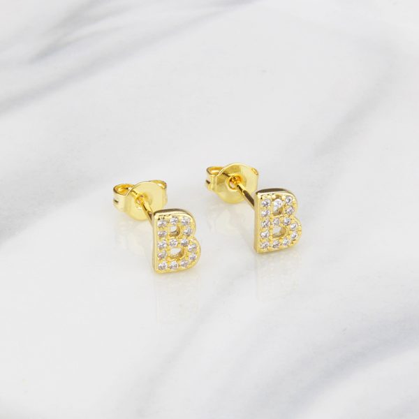 Sparkling Diamond English Letter Earrings for Women - Image 7