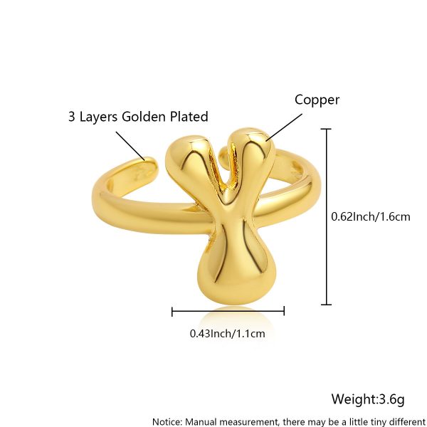 Personalized 26-Letter Gold-Plated Adjustable Open Ring - Image 30