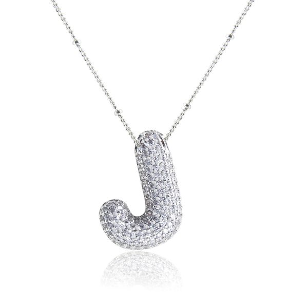 Silver-Plated Hollow 26-Letter Zircon Necklace for Women - Image 15
