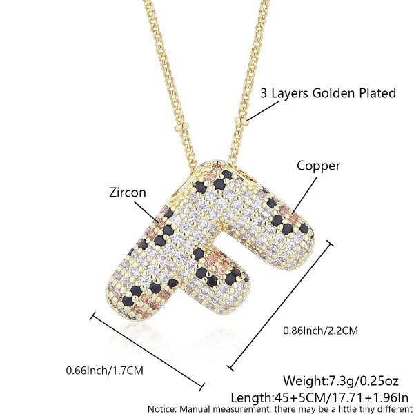 Leopard Print Zircon Letter Necklace with Gold-Plated Finish - Image 11