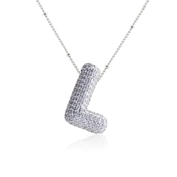Silver-Plated Hollow 26-Letter Zircon Necklace for Women - Image 17