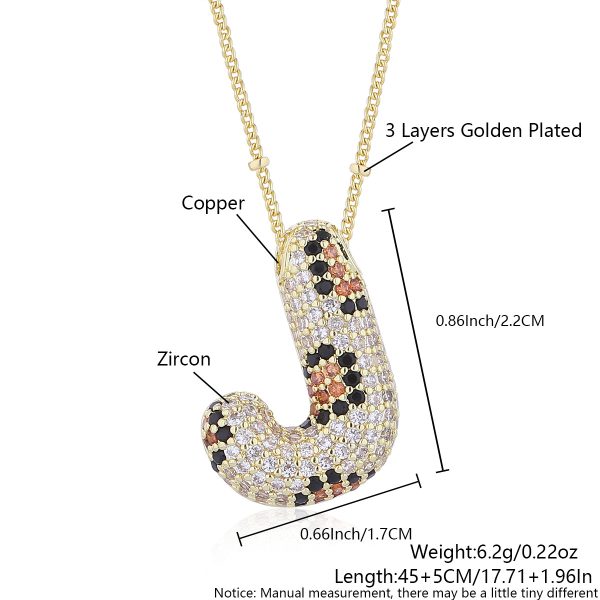 Leopard Print Zircon Letter Necklace with Gold-Plated Finish - Image 15