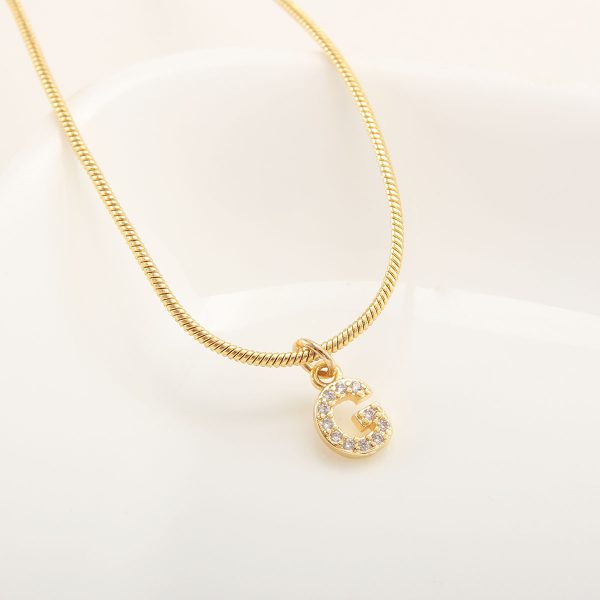26-Letter Gold-Plated Zircon Pendant Necklace for Women - Image 12