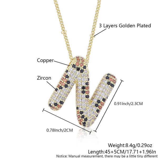 Leopard Print Zircon Letter Necklace with Gold-Plated Finish - Image 19