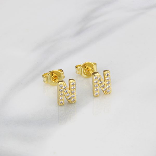 Sparkling Diamond English Letter Earrings for Women - Image 19