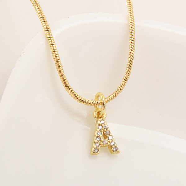 26-Letter Gold-Plated Zircon Pendant Necklace for Women - Image 6