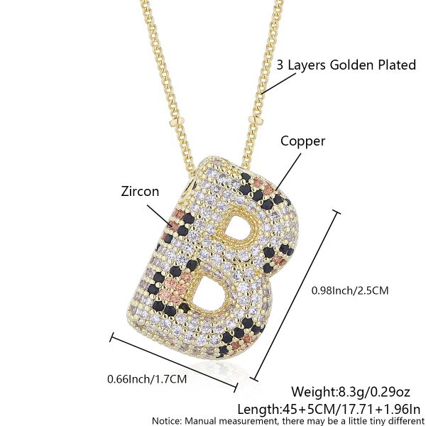 Leopard Print Zircon Letter Necklace with Gold-Plated Finish - Image 7