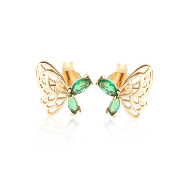Butterfly Hollow Zircon 18K Gold-Plated Earrings for Women - Image 7