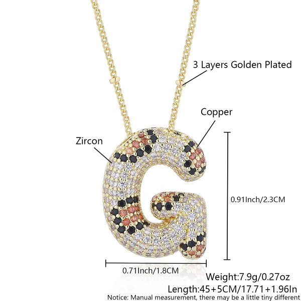 Leopard Print Zircon Letter Necklace with Gold-Plated Finish - Image 12