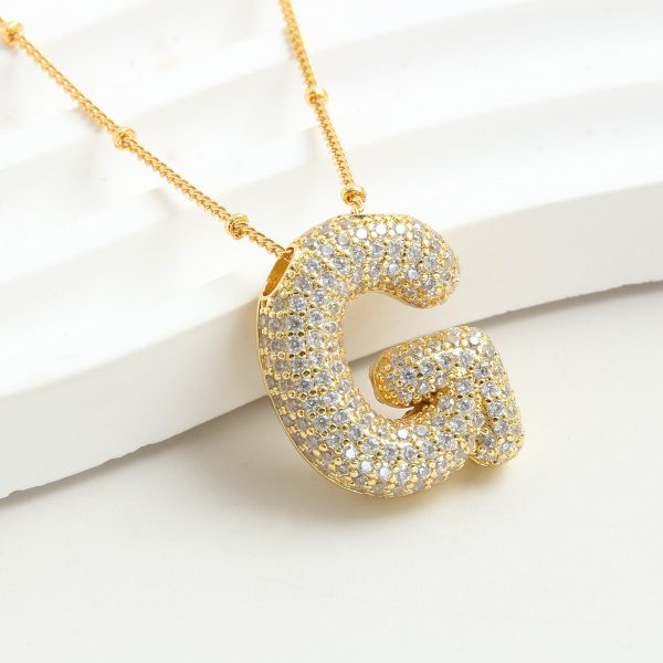 Balloon-Inspired 26-Letter Zircon Gold-Plated Necklace - Image 9