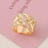 Glamorous Multi-Layer Twist Full Diamond Statement Ring - Image 5