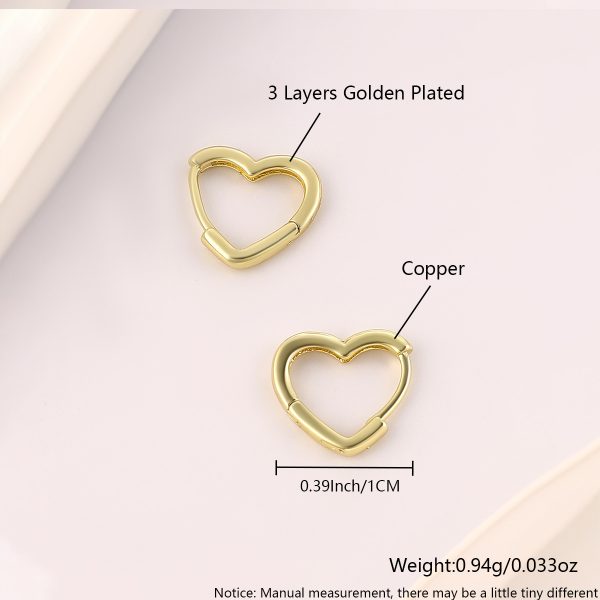 Sleek Copper Heart Smooth Earrings for a Classic Look - Image 6