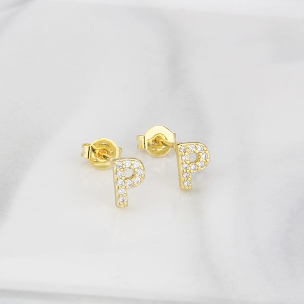 Sparkling Diamond English Letter Earrings for Women - Image 21