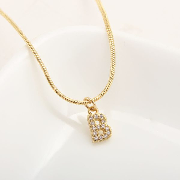 26-Letter Gold-Plated Zircon Pendant Necklace for Women - Image 7