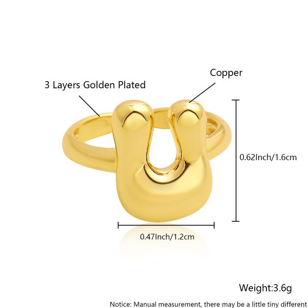Personalized 26-Letter Gold-Plated Adjustable Open Ring - Image 26