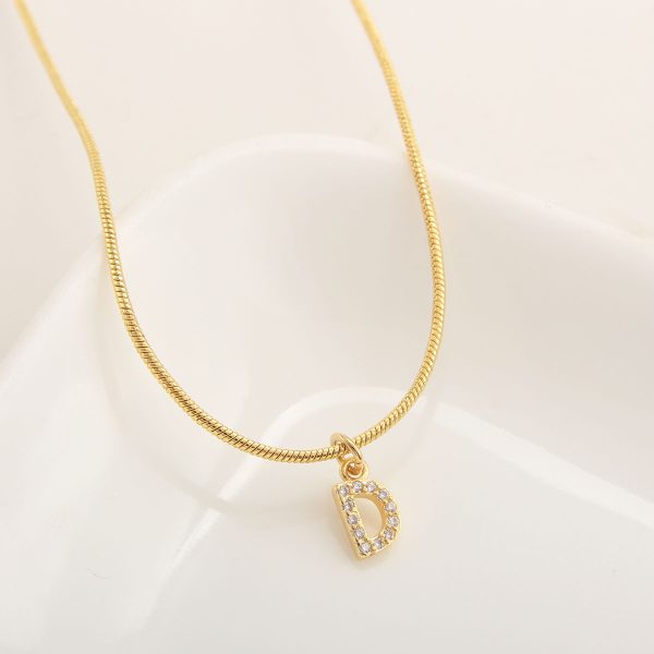 26-Letter Gold-Plated Zircon Pendant Necklace for Women - Image 9