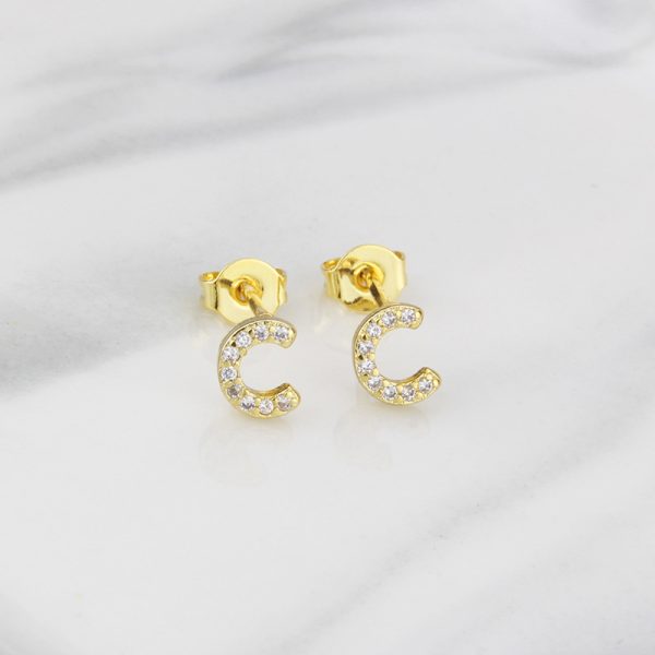 Sparkling Diamond English Letter Earrings for Women - Image 8
