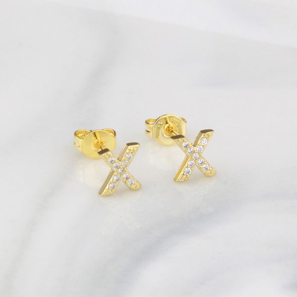 Sparkling Diamond English Letter Earrings for Women - Image 29