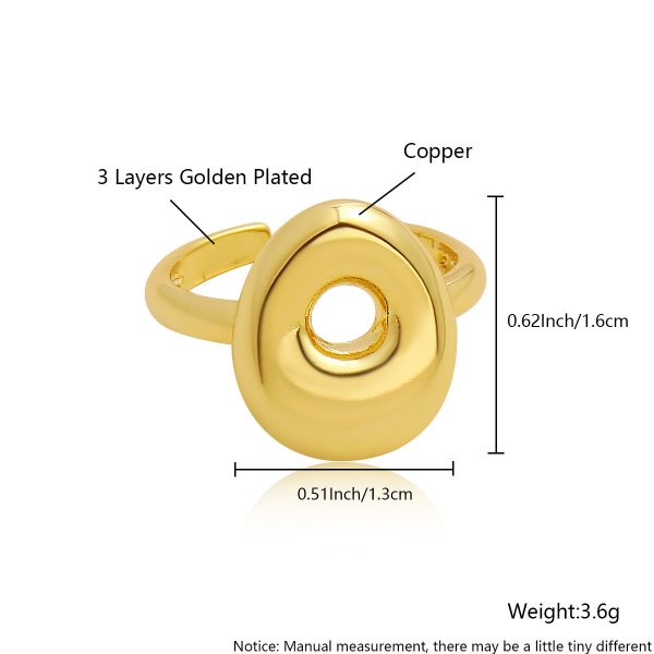 Personalized 26-Letter Gold-Plated Adjustable Open Ring - Image 20