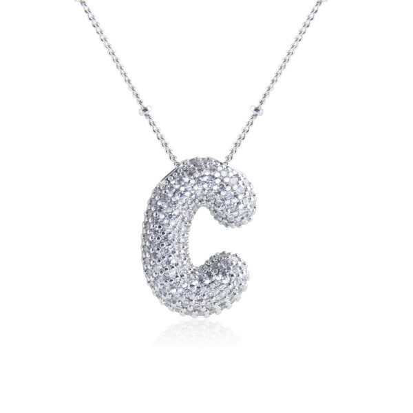 Silver-Plated Hollow 26-Letter Zircon Necklace for Women - Image 8