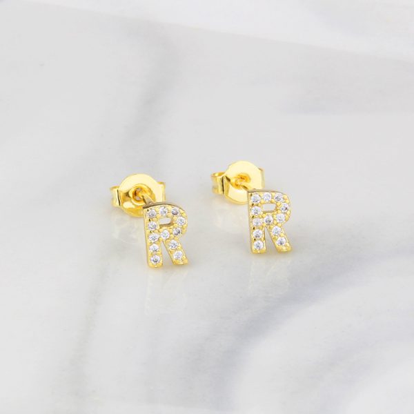 Sparkling Diamond English Letter Earrings for Women - Image 23