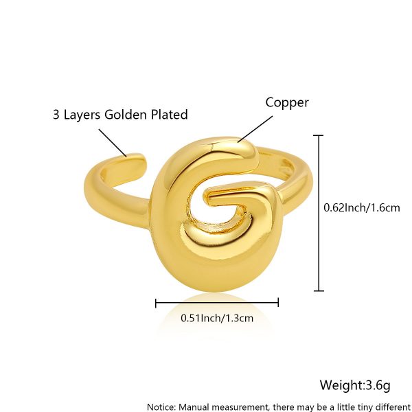 Personalized 26-Letter Gold-Plated Adjustable Open Ring - Image 12