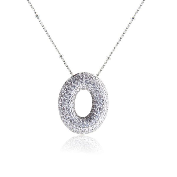 Silver-Plated Hollow 26-Letter Zircon Necklace for Women - Image 20