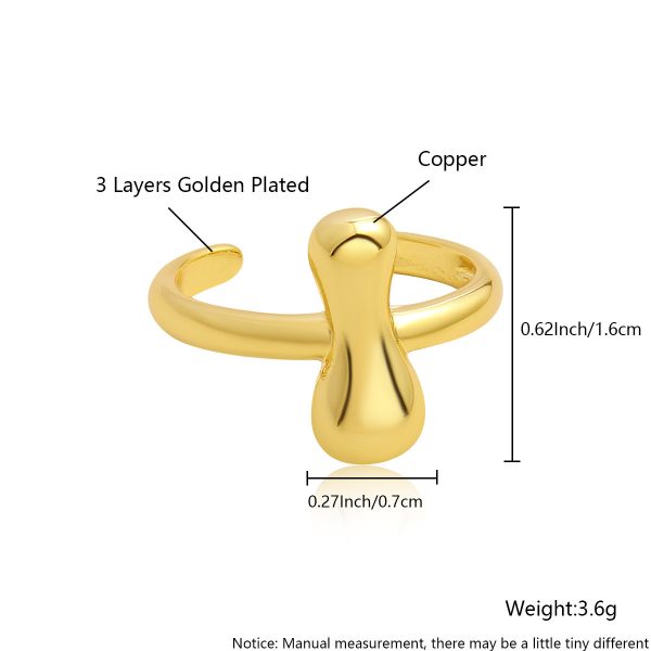 Personalized 26-Letter Gold-Plated Adjustable Open Ring - Image 14