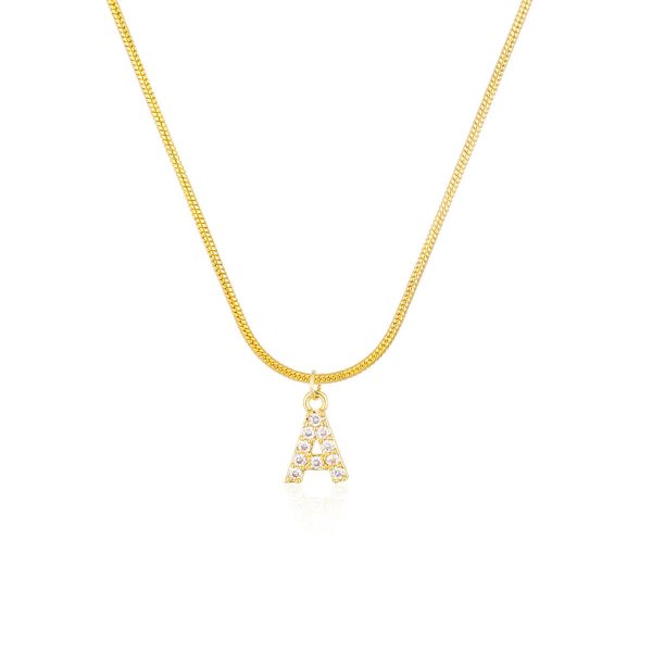 26-Letter Gold-Plated Zircon Pendant Necklace for Women - Image 5