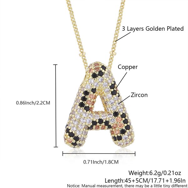 Leopard Print Zircon Letter Necklace with Gold-Plated Finish - Image 6
