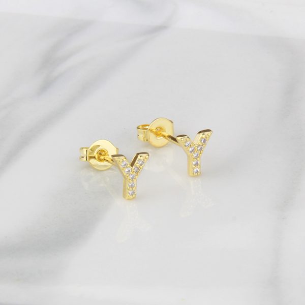Sparkling Diamond English Letter Earrings for Women - Image 30