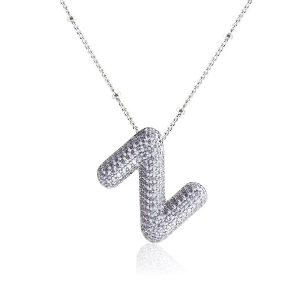 Silver-Plated Hollow 26-Letter Zircon Necklace for Women - Image 31