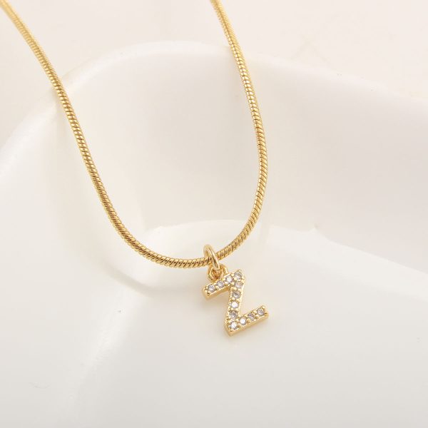 26-Letter Gold-Plated Zircon Pendant Necklace for Women - Image 31