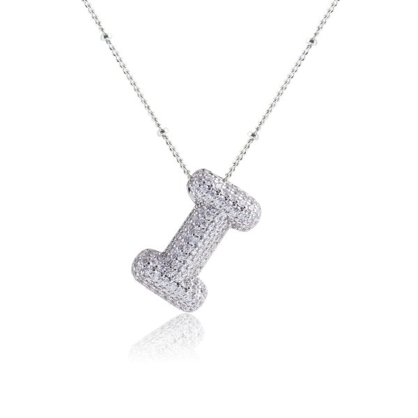 Silver-Plated Hollow 26-Letter Zircon Necklace for Women - Image 14