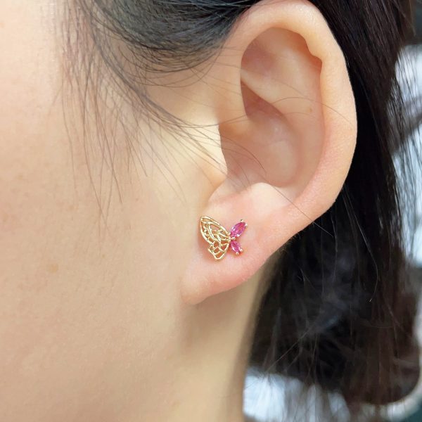Butterfly Hollow Zircon 18K Gold-Plated Earrings for Women - Image 3