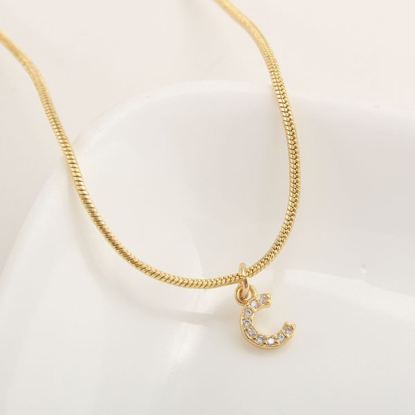 26-Letter Gold-Plated Zircon Pendant Necklace for Women - Image 8